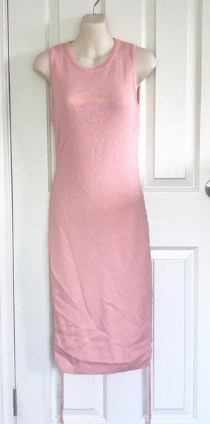 THANNE WOMENS SIDE DRAWSTRING COTTON KNIT DRESS BLUSH SORBET SIZE 10