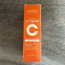 SADOER Skin Active 5x Vitamin C Whitening Brightening Face Toner 4.58 Fl Oz~NEW