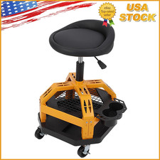 330lbs Adjustable Height Mechanics Rolling Seat Creeper Garage Stool Work Chair