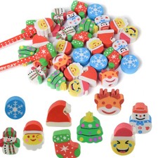 34PCS Fun Cute Christmas Topper Erasers for Kids Bulk,Top Erasers for Pencil ...
