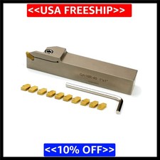 1"x1"Shank Heavy Duty Indexable Lathe Grooving Parting Cut-Off Holder with 10...