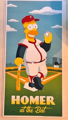 Brian Miller  Homer at the Bat  Signed Framed Screen Print Ltd Ed # 91/250