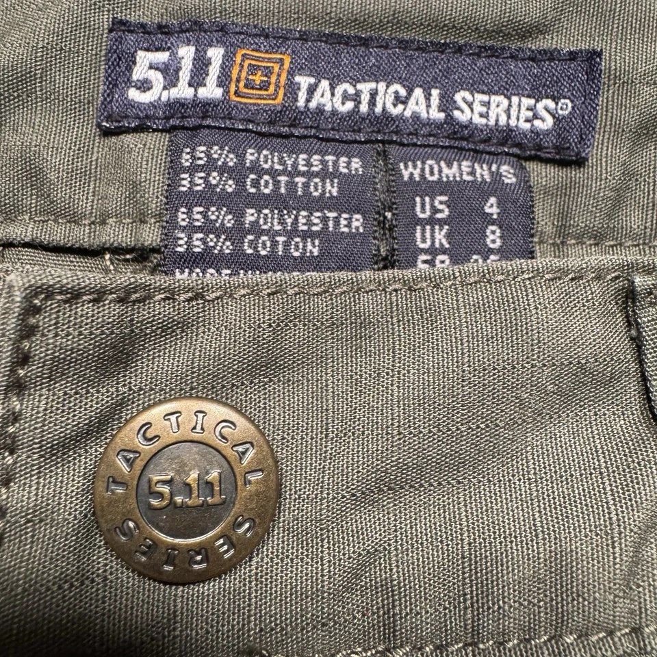 Shorts tático feminino 5.11 tamanho 4 verde Taclite Pro Ripstop utilitário de carga 63071 - Imagem 4 de 4