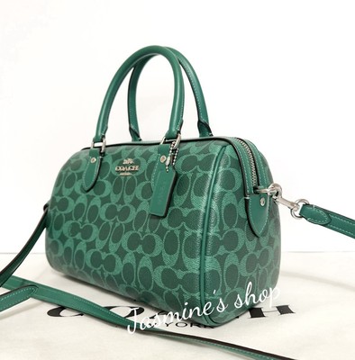 NWT Coach Medium Rowan Satchel Bag In Signature Canvas CV961