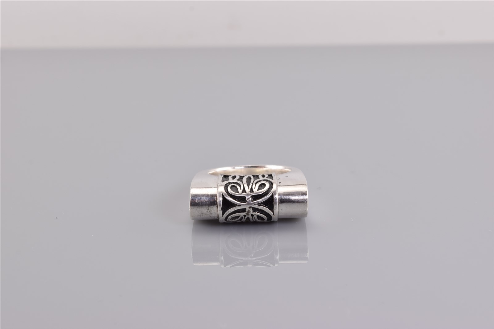 Sterling Silver 10mm Solid Rounded Faced Carved I… - image 7