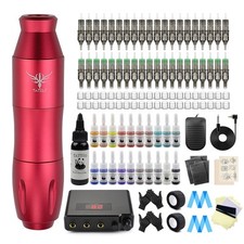 Tattoo Kit-TATELF Gun Kit Professional Complete Red, 20 other colors