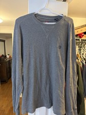 Chaps Textured Knit Sweatshirt XL Gray Crewneck Lightweight Pullover