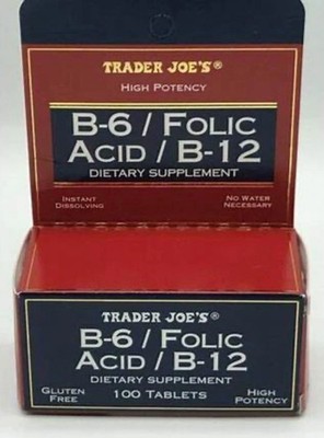 Trader Joe's B-6 Folic Acid B-12 High Potency Dietary Supplement