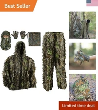 Complete Unisex Ghillie Suit Kit - 3D Leafy Camouflage for Outdoor Enthusiasts