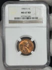 1955-S Lincoln Wheat Cent Penny 1C NGC MS67 RD San Francisco Mint BU Coin