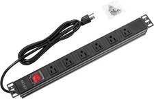 19" 1U Rack Mount PDU Power Strips 6 or 8 Outlet Mountable 6 