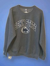PENN STATE Sweatshirt Lions NCAA Crewneck Size L Gray See Measurements