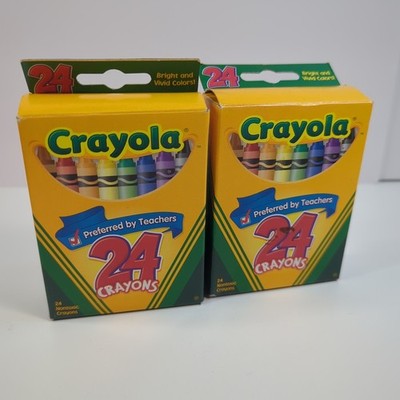 2006 Crayola Crayons 24 pack RETIRED Dandelion 2 Boxes Binney Smith Teacher