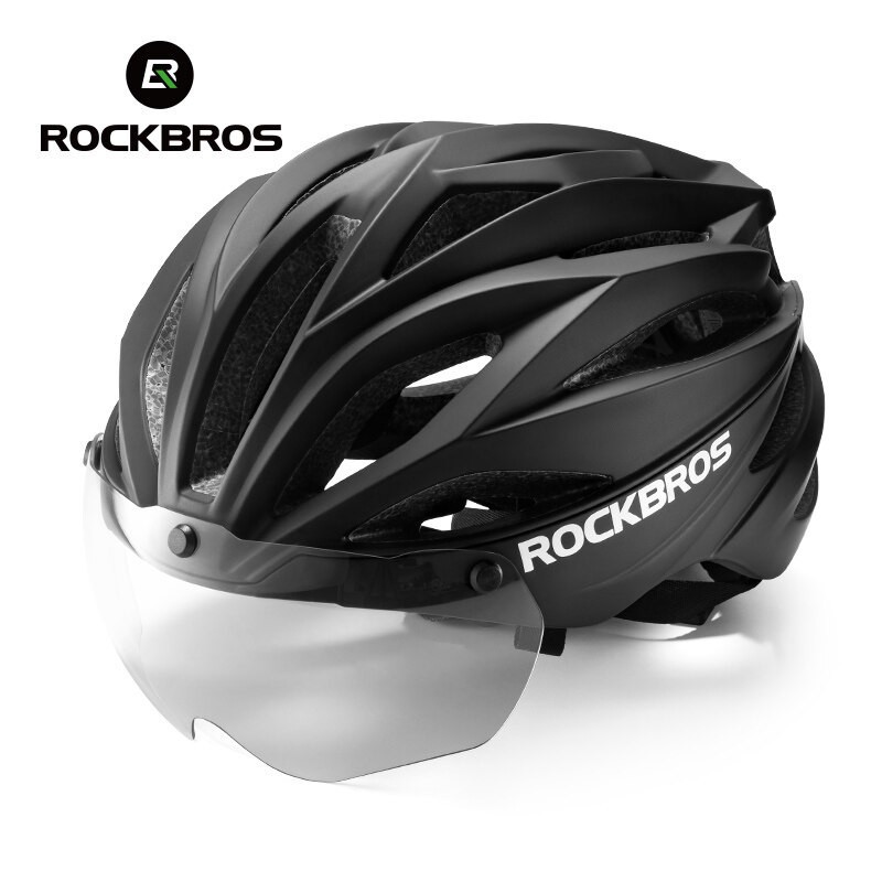 (New) ROCKBROS Adult Bike Helmet w/Removable Magnetic Goggles Ultralight Fit 58-62cm (34.72 USD)