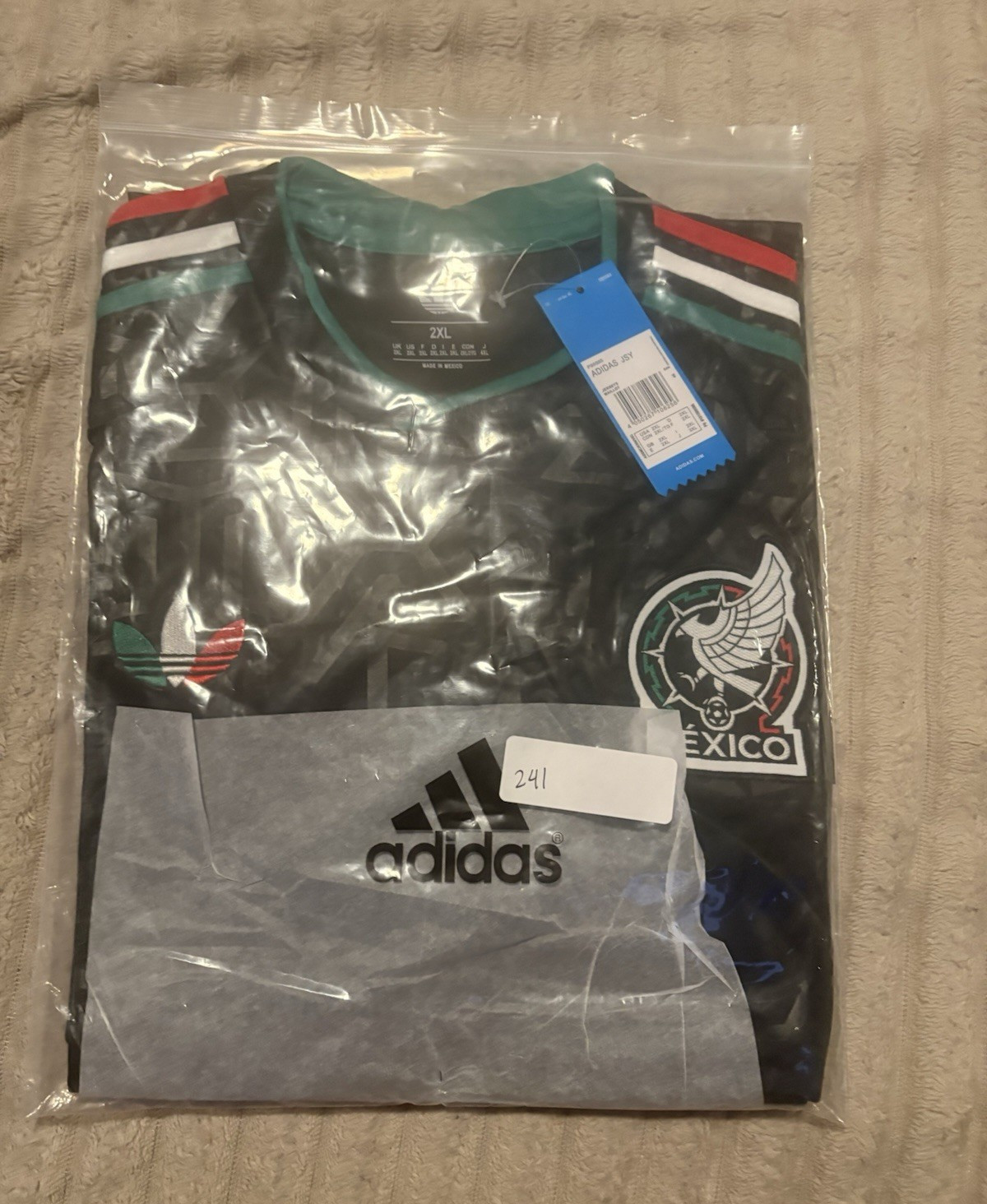 adidas Mexico Soccer Jersey 2XL Black/Green with Red White Accents BNWT CT-3/241