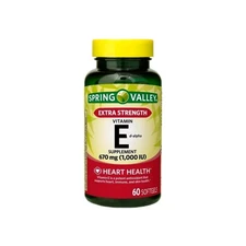 Spring Valley Extra Strength Vitamin E D-Alpha Softgels, 670 mg (1,000 IU), 60 C