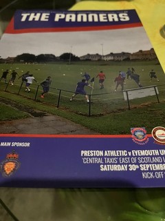 Preston Athletic v Eyemouth United EOS League Football Programme Season 2017 18