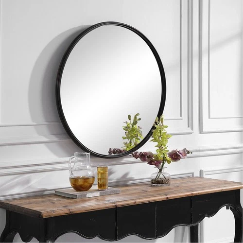 Uttermost 09692 Belham 34.88 X 34.88 inch Aged Black Wall Mirror - Picture 2 of 7