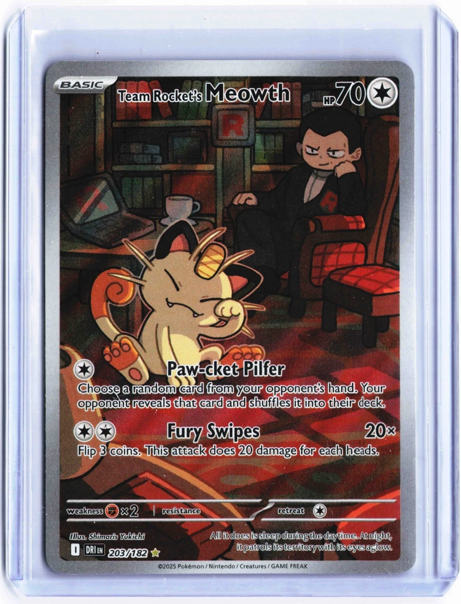 Team Rocket's Meowth 203/182 Sv10: Destined Rivals for sale | eBay