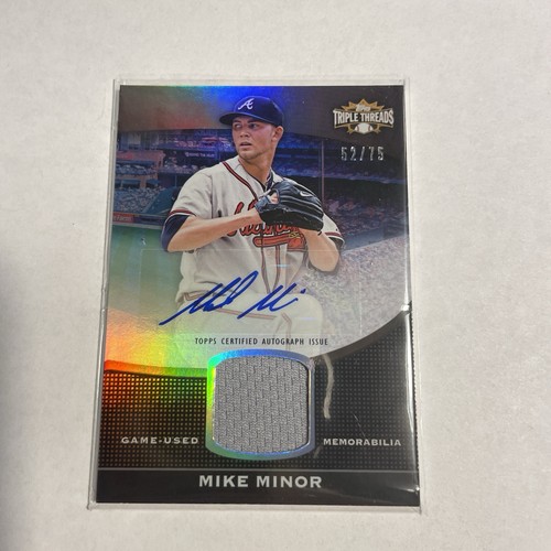 Mike Minor 2011 Topps Triple Threads Game Used Jersey Auto Card #TTUAR-7 /75