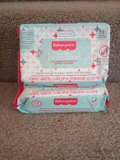 Lot of 2 Fisher Price Baby Wipes 72 Count Each Brand New Sealed Fast Ship