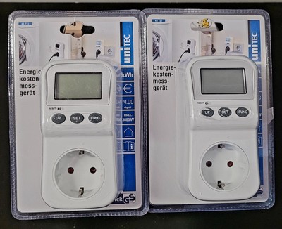 2 STCK UNITEC ENERGIEKOSTEN - MESSGERÄTE , WEISS , NEU , OVP , TOP ARTIKEL