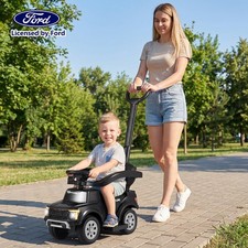 3-In-1 Licensed Ford Stroller Sliding Walking Car w/Horn, Sound, LED Headlights