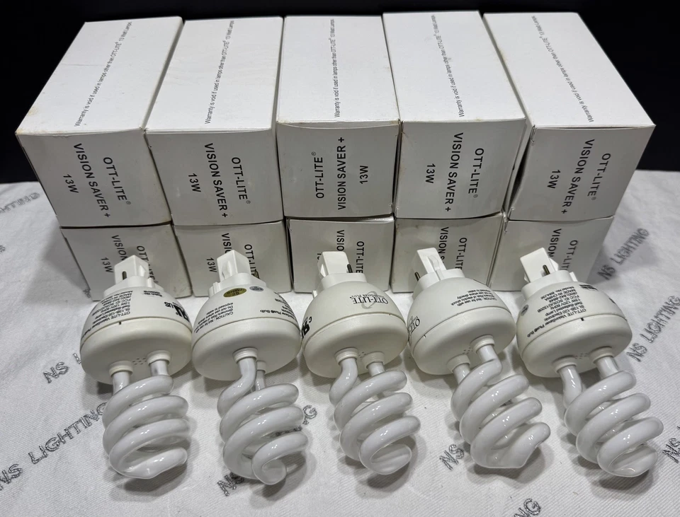 SET OF 10. OTT-LITE 13W Bulb SL 13 B-120 Replacement Spiral bulb CFL 5000K - Image 3 of 4