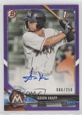 2018 Bowman Prospect Auto Purple 6/250 Aaron Knapp #PA-AK Auto z7d