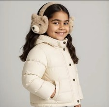 Kids Unisex Brown Bear Fuzzy Ear Muffs Warm For Winter Or Sensory