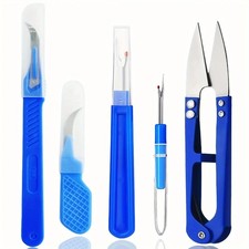 5Pcs Blue Sewing Ripper Kit with Thread, Seam Ripper, and Scissors Remove Stitc