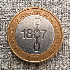 2007 UK £2 Two Pounds Coin Abolition of the Slave Trade 1807 Commemorative