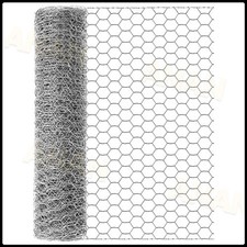 50m Galvanised Wire Mesh Fence Aviary Rabbit Hutch Chicken Run Netting Plant 0.52 per metre