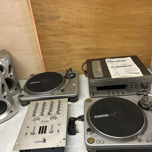 SONICLINE SL-SPD DJ Turntable Mixer Set YAMAHA DSP-R992 Speakers