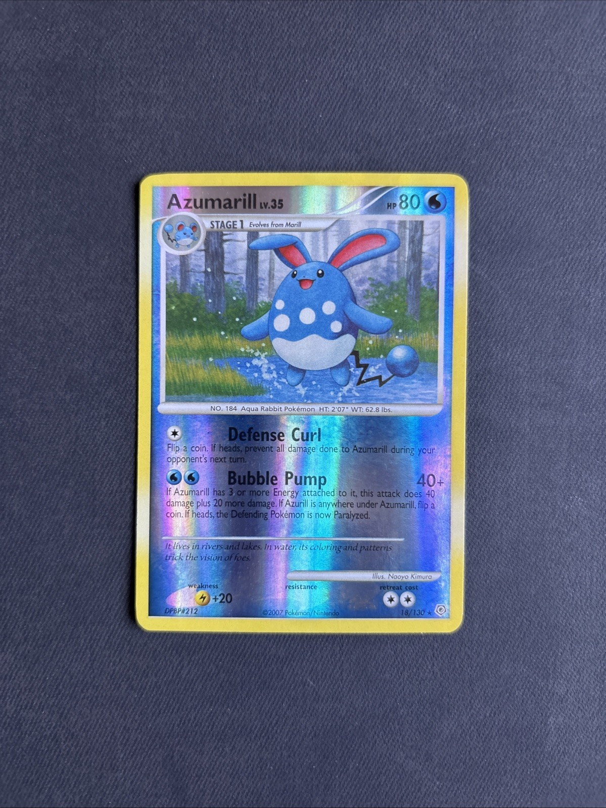 Pokémon TCG Azumarill Diamond & Pearl 18/130 Reverse Holo Rare - LP/NM