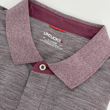 Untuckit Polo Shirt Men XL Short Sleeve Burgundy Heather Golf Casual Stretch