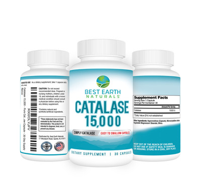 Catalase 15,000 IU - Advanced Enzyme Support- 30 Capsules - Best Earth Naturals