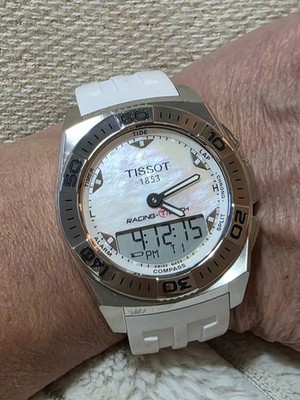 BNWT TISSOT 1853 RACING-TOUCH WATCH T002.520 A 11JA0409084 WHITE RUBBER STRAP
