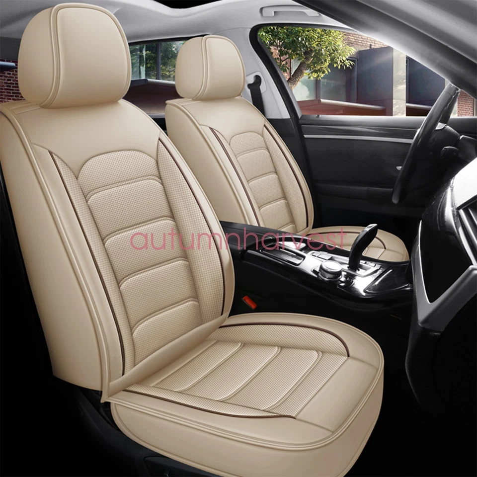 PU Leather Car 5-Seat Covers Cushion Pad Set For Infiniti Q40 Q50 Q60 Q70 Tan Foto 3 de 4
