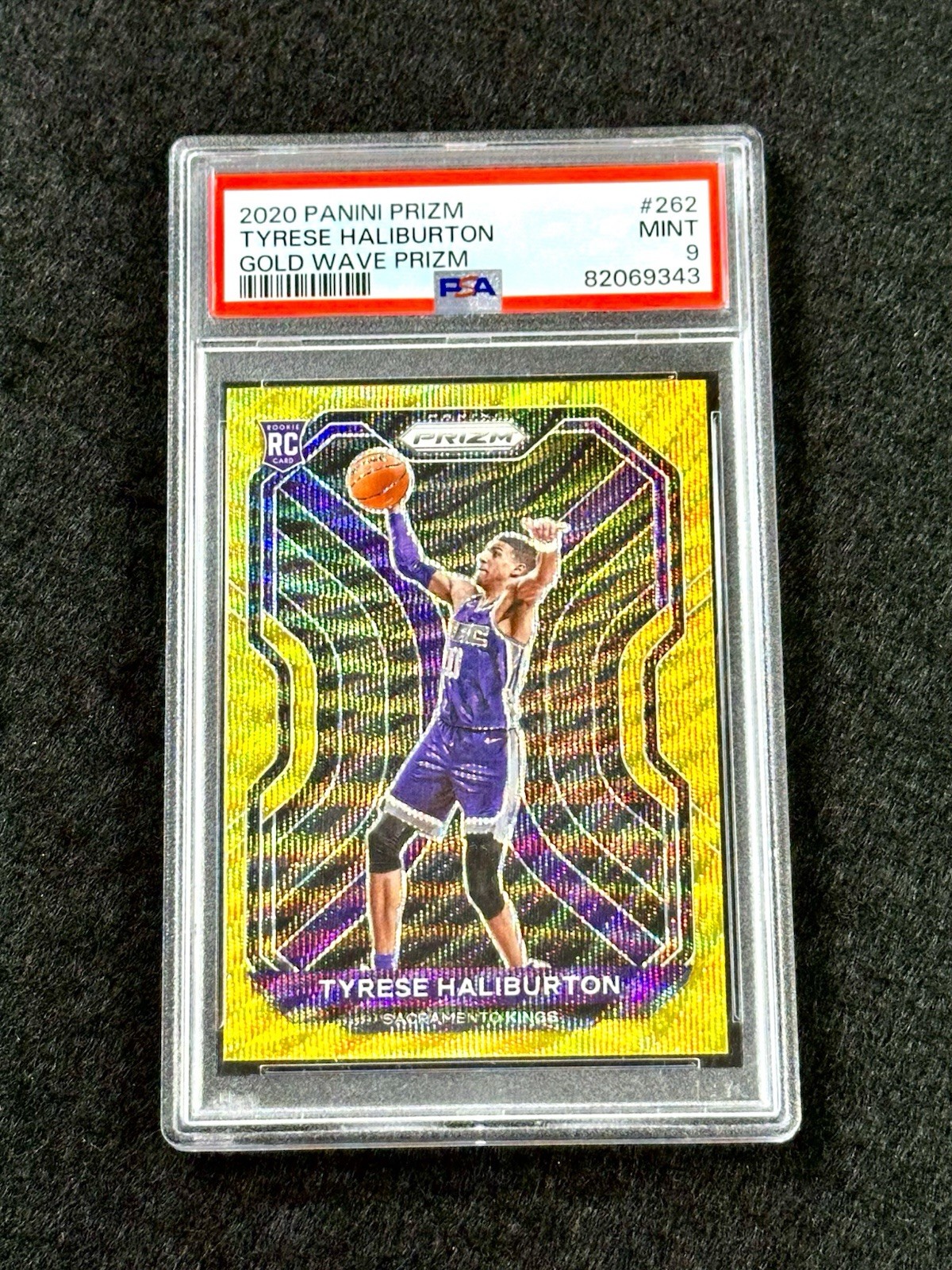 2020 Prizm TYRESE HALIBURTON Rookie Gold Wave Prizm RC #262 PSA 9 MT - No Higher