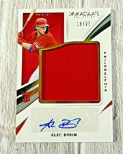2021 Panini Immaculate Platinum Jackets Rookie Patch Alec Bohm Auto /25 #J-AB