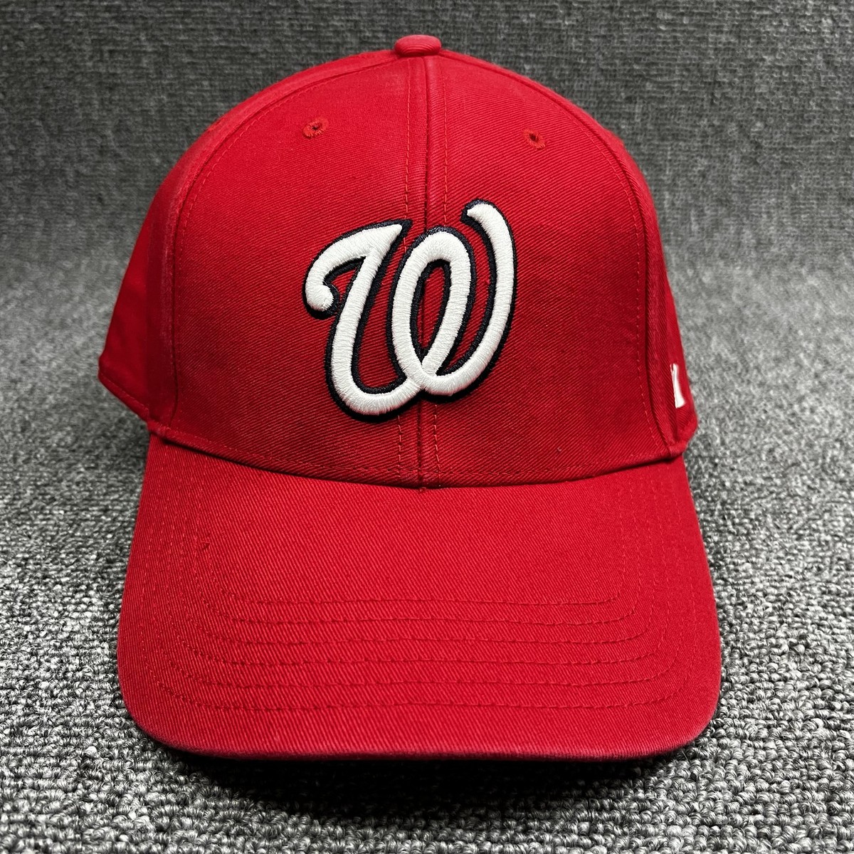 Washington Nationals '47 Brand Clean Up Hat Red Script W Adjustable MLB Cap