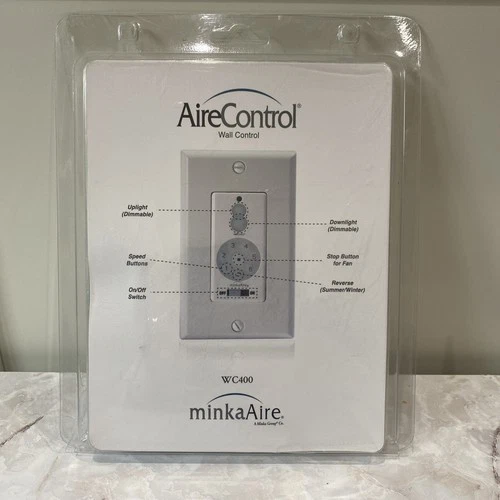 Minka Aire WC400 Wall Control 6-Speed Reversible Fan & Light Switch Dimmable - Picture 1 of 8