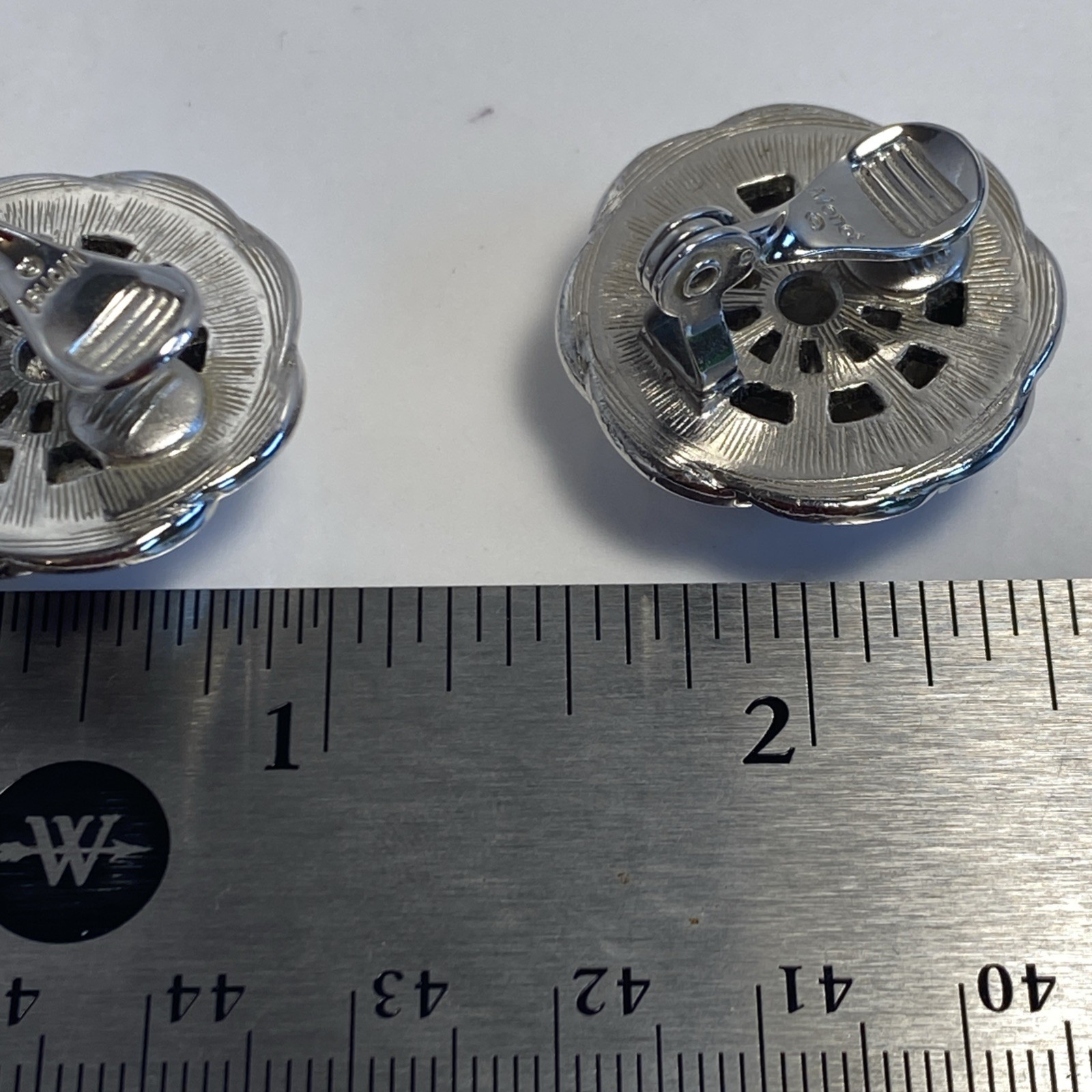 Vintage Monet Signed. Silver Tone. Button Large C… - image 6