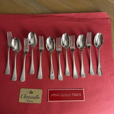 Posate Tavola 12P Christofle Francia America 20.5CM Metallo Argento Molto Bel (