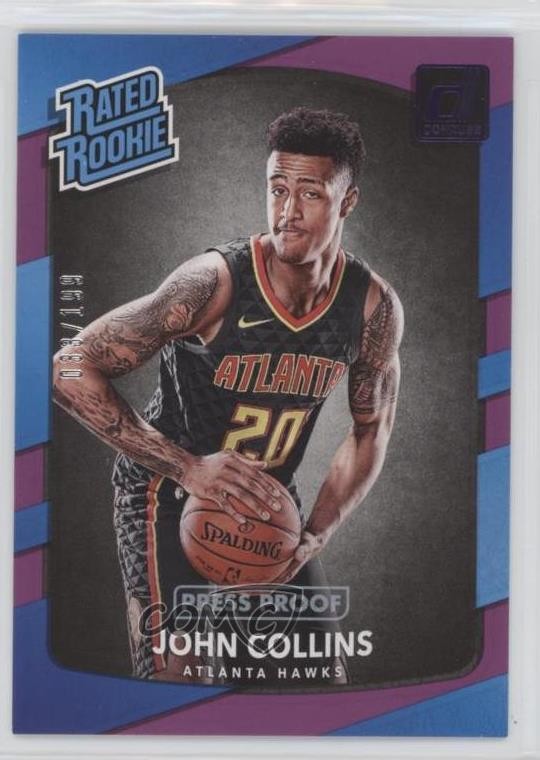 2017 Panini Donruss Rated Rookies Press Proof Purple /199 John Collins #182 0nr3