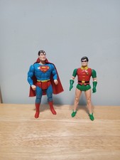 Vintage 1984 SUPERMAN w/ cape & ROBIN Batman Kenner DC Super Powers lot