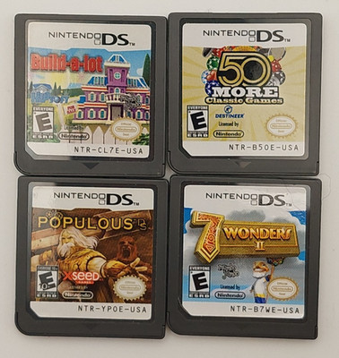 Nintendo DS Game Lot of 4   Build A Lot, 50 More Games, Populous, 7 Wonders   Un