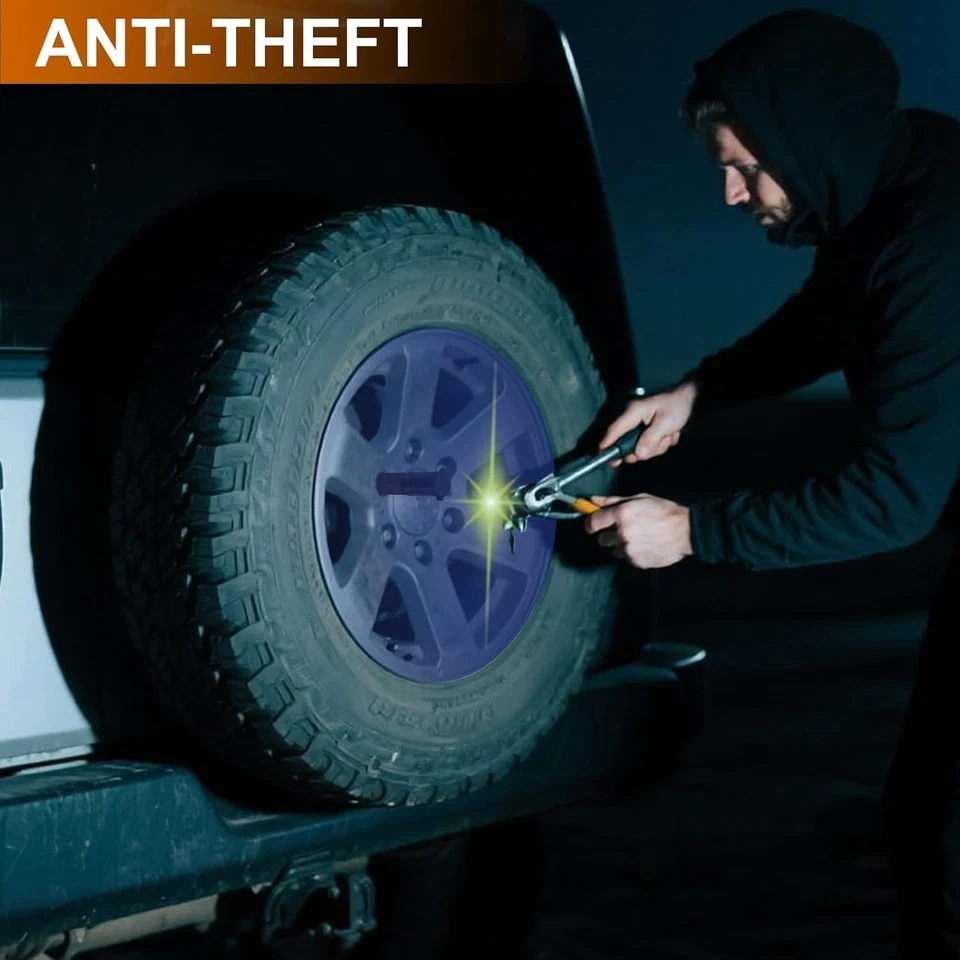 Spare Tire Lock, M14*1.5 Thread, Compatible with 2018+ Jeep Wrangler JL, 2 Keys Foto 4 de 4