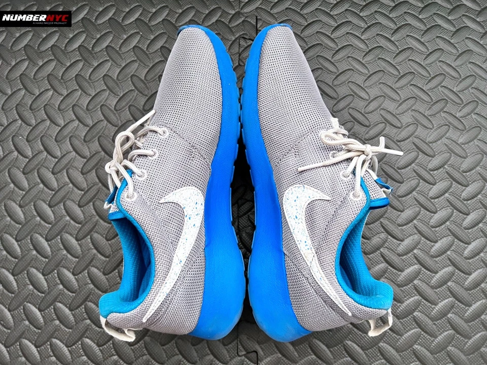 Кроссовки беговые Nike Rosherun GS 599728-019 молодежный размер 7Y серые серые синие - Изображение 4 из 4